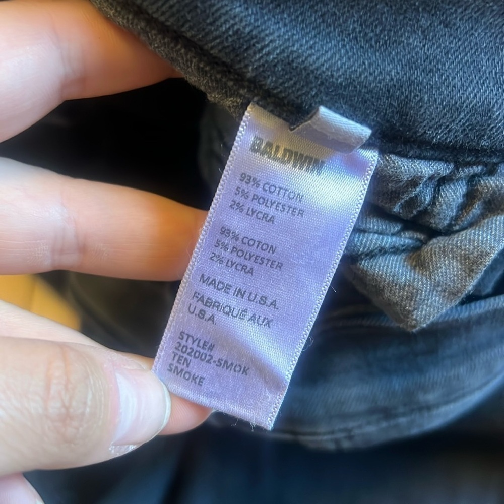 Baldwin Kansas City High Rise Crop Jeans “The Ten” Smoke Black Denim Women’s 29 - Picture 5 of 10
